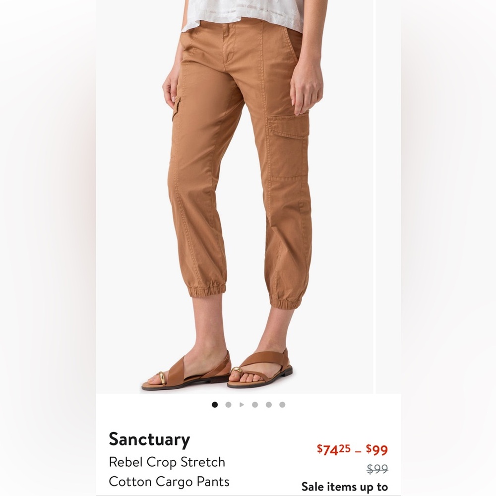 Women's Cargo Jogger Pants - Brown